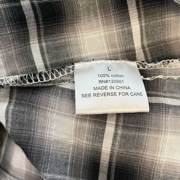PINK ROSE Black,Grey&White Plaid Graphic Button Up - Picture 7 of 8